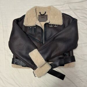 Zara Double-Faced Short Sherpa jacket